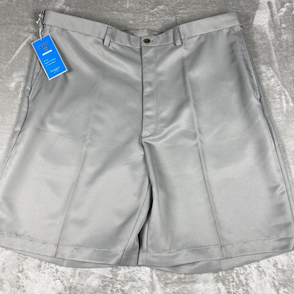 Haggar Men's 40‎ Cool 18 4 Way Stretch Performance Gray Moisture Wicking NTW